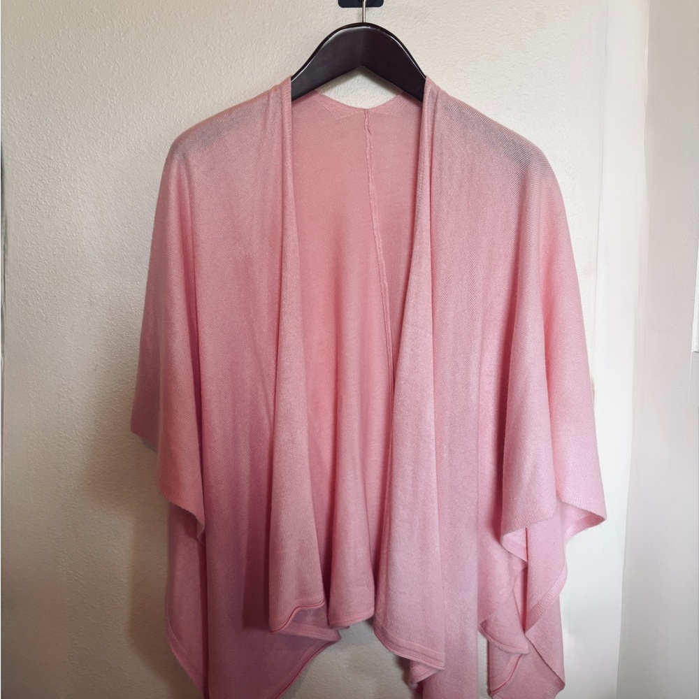 Light Pink Open-Front Draped Women's Cardigan Shawl Sweater Wrap L XL XXL - Picture 9 of 9